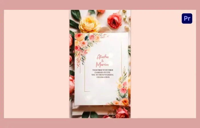 Elegant 3D Floral Theme Wedding Invitation Instagram Story